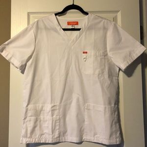 White, medium scrub top.